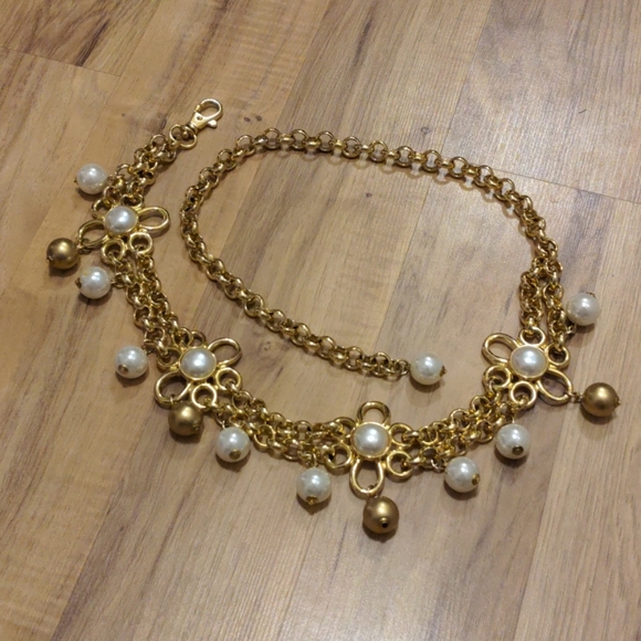Accessories - 🏷️⬇️ Vintage Style Beaded Gold Tone Chain Belt